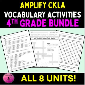 CKLA Amplify Grade 4 Vocabulary Activities Bundle Units 1 8 By