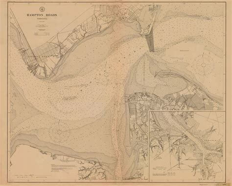 Hampton Roads 1913 Old Map Nautical Chart Ac Harbors 400 Virginia Old Maps