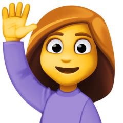 Woman Raising Hand Emoji