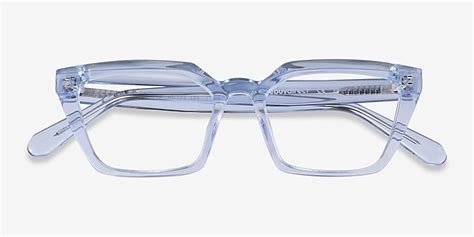 Caitlin Square Crystal Light Blue Full Rim Eyeglasses Eyebuydirect