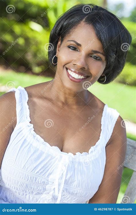 Beautiful African American Woman Relaxing Outside Stock Image Image