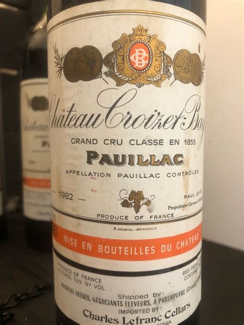 1982 Château Croizet Bages France Bordeaux Médoc Pauillac