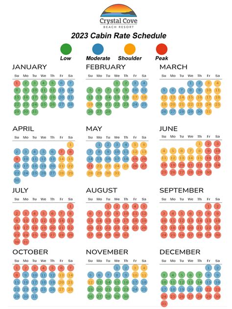 Cabin Rates | Crystal Cove Beach Resort