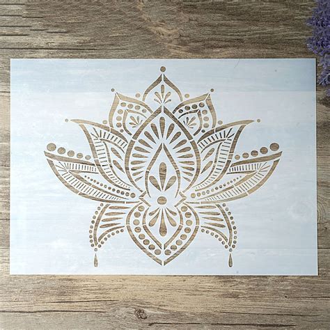 Lotus Stencil Mandala Stencil DIY Scrapbooking Wall - Etsy