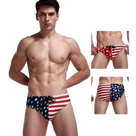 Buy New American Flag Mens Bikini Swimwear Mens Swim