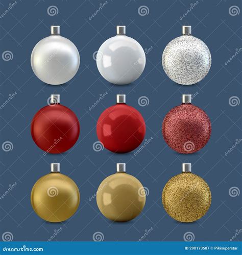 Realistic Christmas Balls Set Vector Design Stock Vector Illustration