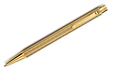 Caran D Ache Ecridor Chevron Gold Plated Ballpoint Pen