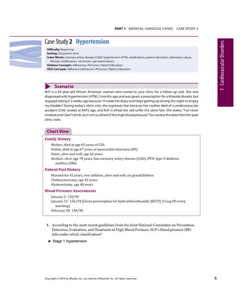 Case Study Hypertension Case Study Hypertension Difficulty