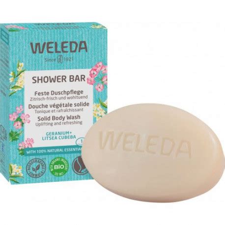 Weleda Shower Bar Solid Body Wash Geranium Litsea Cubeba Du O Muilas