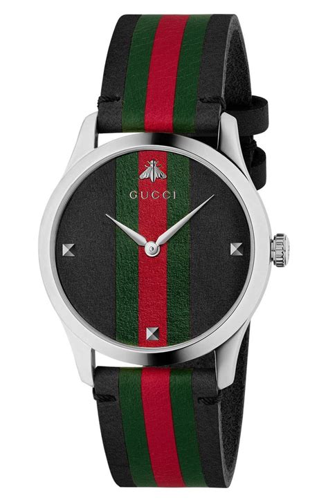 Gucci G-Timeless Leather Strap Watch, 38mm | Nordstrom