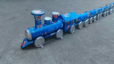 How To Make A Longest Toy Train With Pepsi Cans Car At Home Youtube