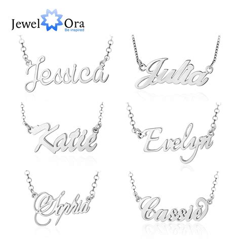 925 Sterling Silver Personalized Nameplate Letter Necklace Custom Name