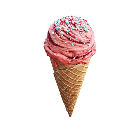 Premium Photo Strawberry Ice Cream In Waffle Cone