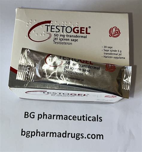 30x Testogel Sachets Containing 50 Mg Testosterone Transdermal Gel Bg Pharmaceuticals