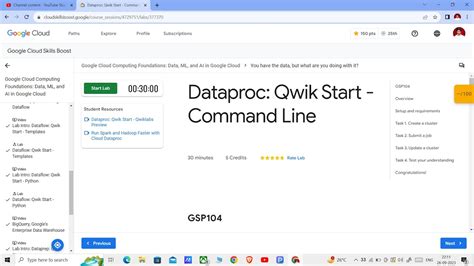 Dataproc Qwik Start Command Line Lab Solution Step By Step