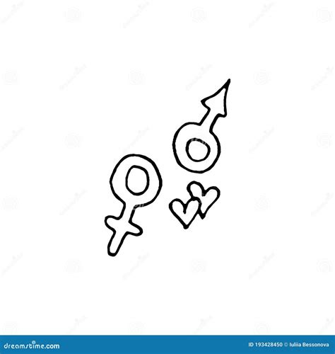 Female And Male Gender Symbols Hand Drawn Outline Doodle Icon Sex And