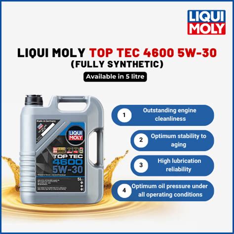 Liqui Moly Top Tec 4600 5w 30 5l Minyak Engin Fully Synthetic 5w 30