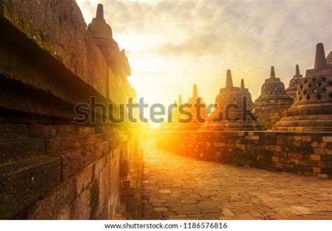 Sunrise Borobudur Ancient Borobudur Buddhist Temple Stock Photo Edit