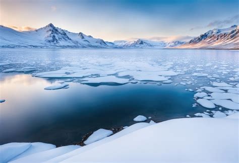 Premium Ai Image An Arctic Tundra With Snowcovered Mountains And
