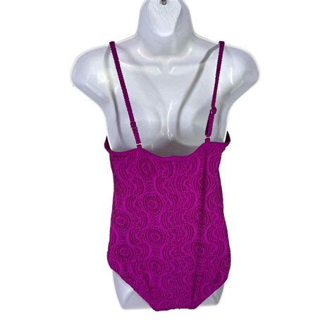 Catalina Purple Crochet One Piece Swim Bathing Suit W… Gem