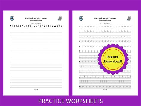 Handwriting Worksheet Bundle Alphabet Writing Practice Alphabet A Z