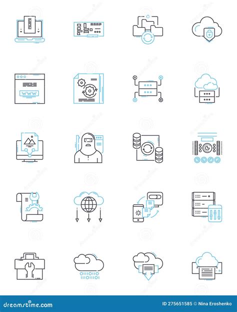 Web Intelligence Linear Icons Set Analytics Data Mining Machine