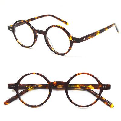 Vintage Small Round Tortoise Full Rim Acetate Eyeglass Frames Unisex