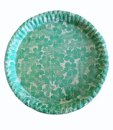 Inch Sea Green Floral Printed Paper Plate At Rs Piece In