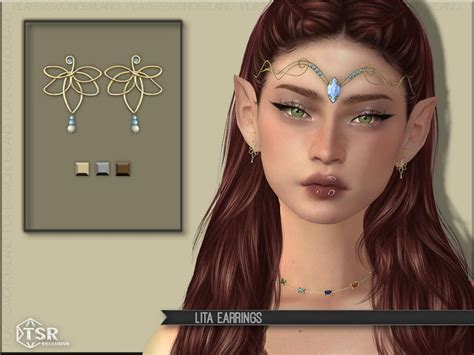 Playerswonderland S Lita Earrings Sims Sims Cc Sims