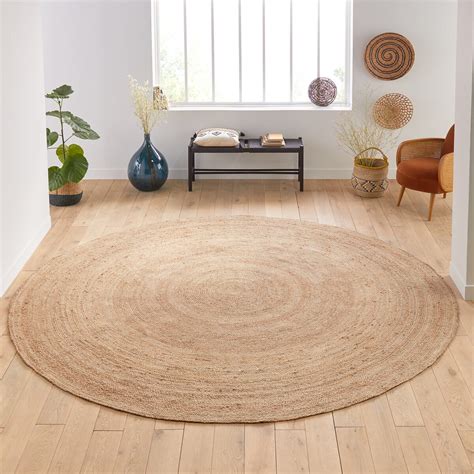 Tapis En Jute Aftas Beige Naturel Diam 120 Cm Leroy Merlin