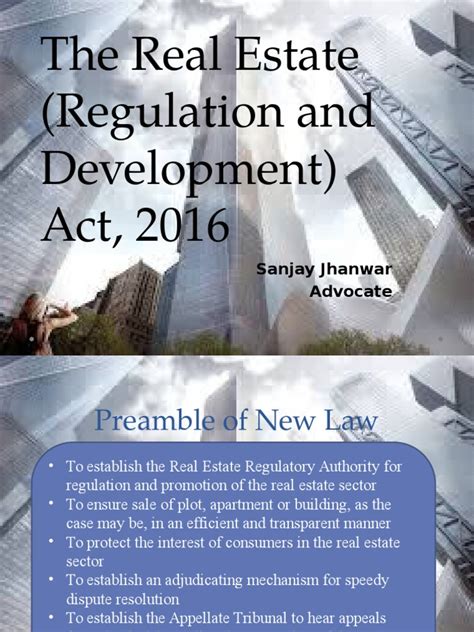 The Real Estate Regulatory Act 2016 Pdf Government Justice