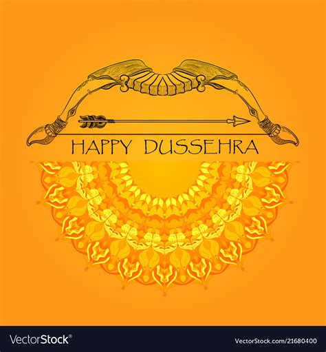 Happy Dussehra Indian Festival Poster Royalty Free Vector