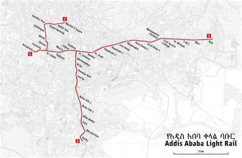 Transit Maps Official Map Addis Ababa Light Rail Ethiopia 2019