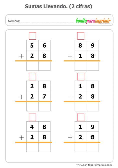 Sumas Llevandouna Dos Y Tres CifrasGRATIS PDF