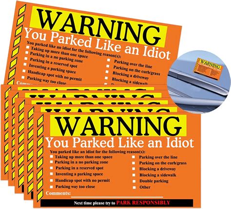 Multi Reasons Violation Bad Parking Notes Funny Labels For Hilarious Prank Gag T 150 Pcs