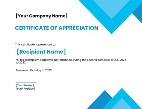 Certificate Of Appreciation For Student Templates Edit Online