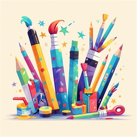 Premium Vector | DIY Craft Stations Set Up for Creative Kids