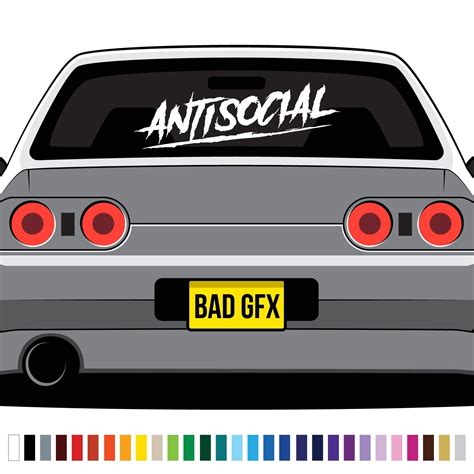 Antisocial Large Car Jdm Sticker Dub Euro Slammed Stance Window Decal