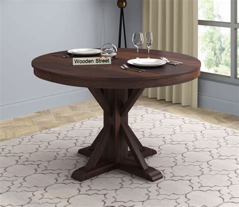 Buy Orkus Round 4 Seater Dining Table (Walnut Finish) at 32% OFF Online ...