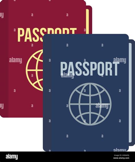 International Passport Icon Flat Illustration Of International