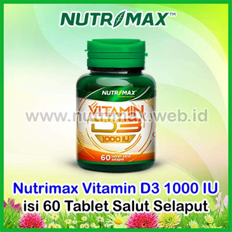 Jual Nutrimax Vitamin D3 1000 IU Isi 60 Tablet Vit D 3 1000IU Imunitas