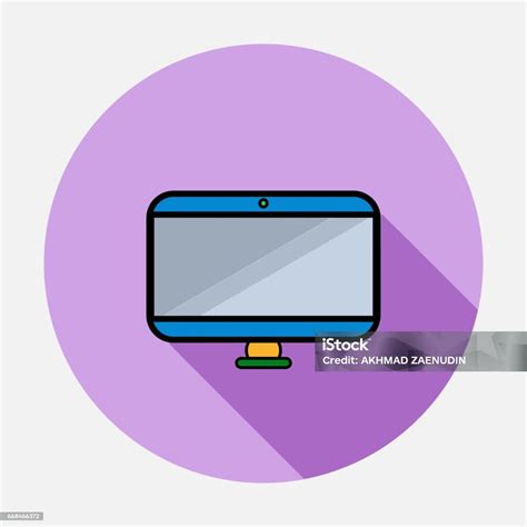 Vetores De Exibir Ícone De Design Plano De Computador E Mais Imagens De