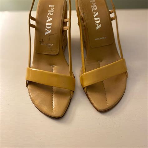 Prada Sandals Nude Patent Leather Gem