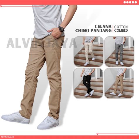 Jual Celana Chino Pria Cino Cowo Chinos Cowok Cinos Panjang Slimfit