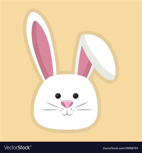 Cute Rabbit Head Icon Royalty Free Vector Image