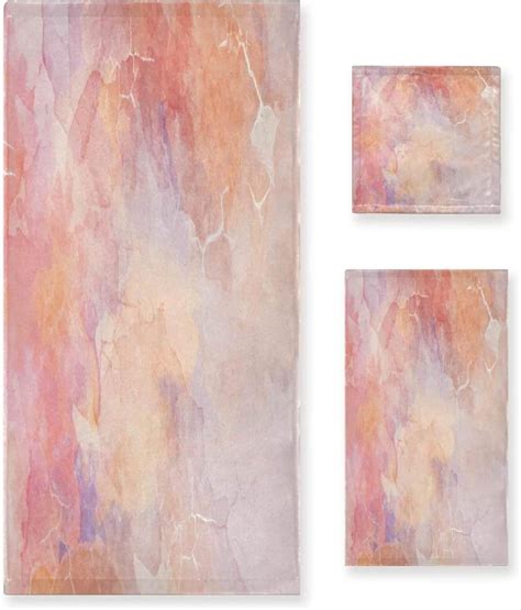 Skysonic Pack Towel Beautiful Pink Marble Texture Cotton Bath Towel