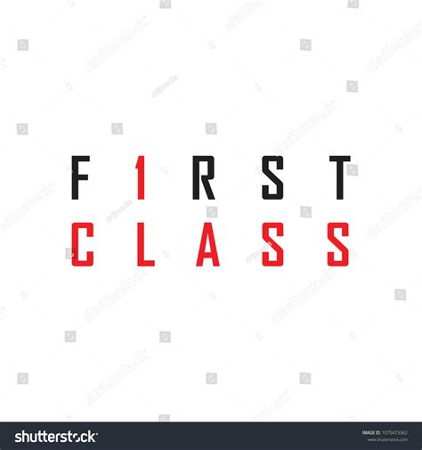 F1rst Class Letter Logo First Class Stock Vector Royalty Free 1075473362