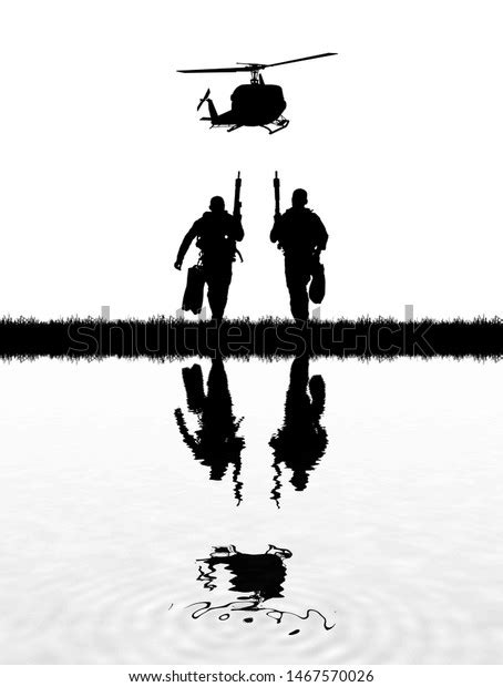 Navy Seal Silhouettes On White Background Stock Illustration 1467570026