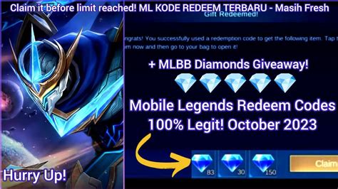 Hurry Up Mobile Legends Redeem Codes October 28 2023 ML Diamond