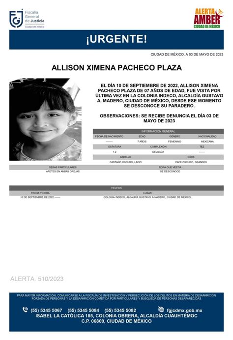 Sipinna On Twitter Rt Fiscaliacdmx Se Activa Alertaamber Para